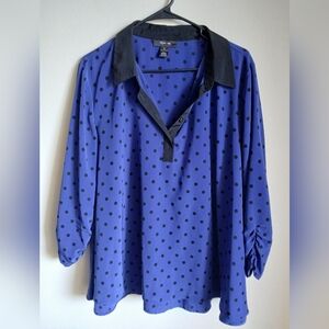 Style&Co Women Size XL Polka  Dot Blouse